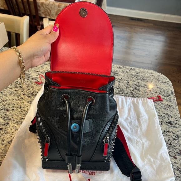 Christian Louboutin Explorafunk Black Leather Studded Backpack - Picture 3 of 10